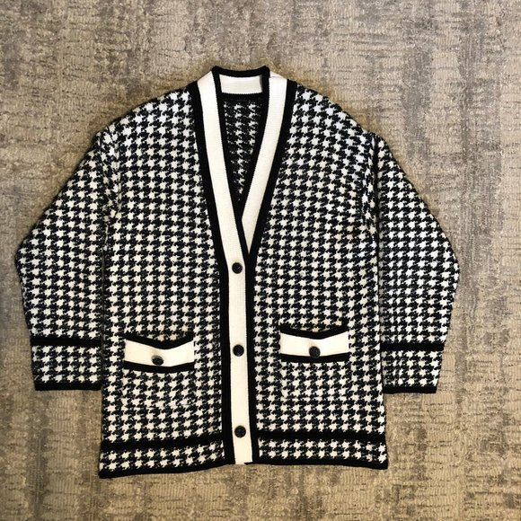 Claudie Pierlot Houndstooth Cardigan M 
